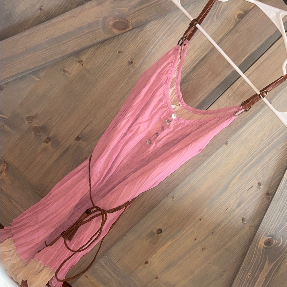 Pink Strappy tunic dress